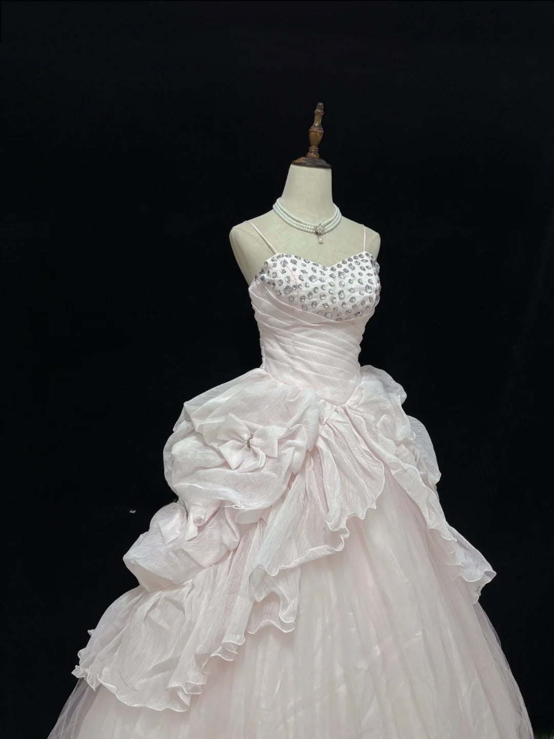 Ethereal Prom Dress Ball Gowns Straps Tulle Poofy Basque Waist Long With Beading Quince Dress inspo Quinceanera Dresses Vestidos De 15 anos RB7722