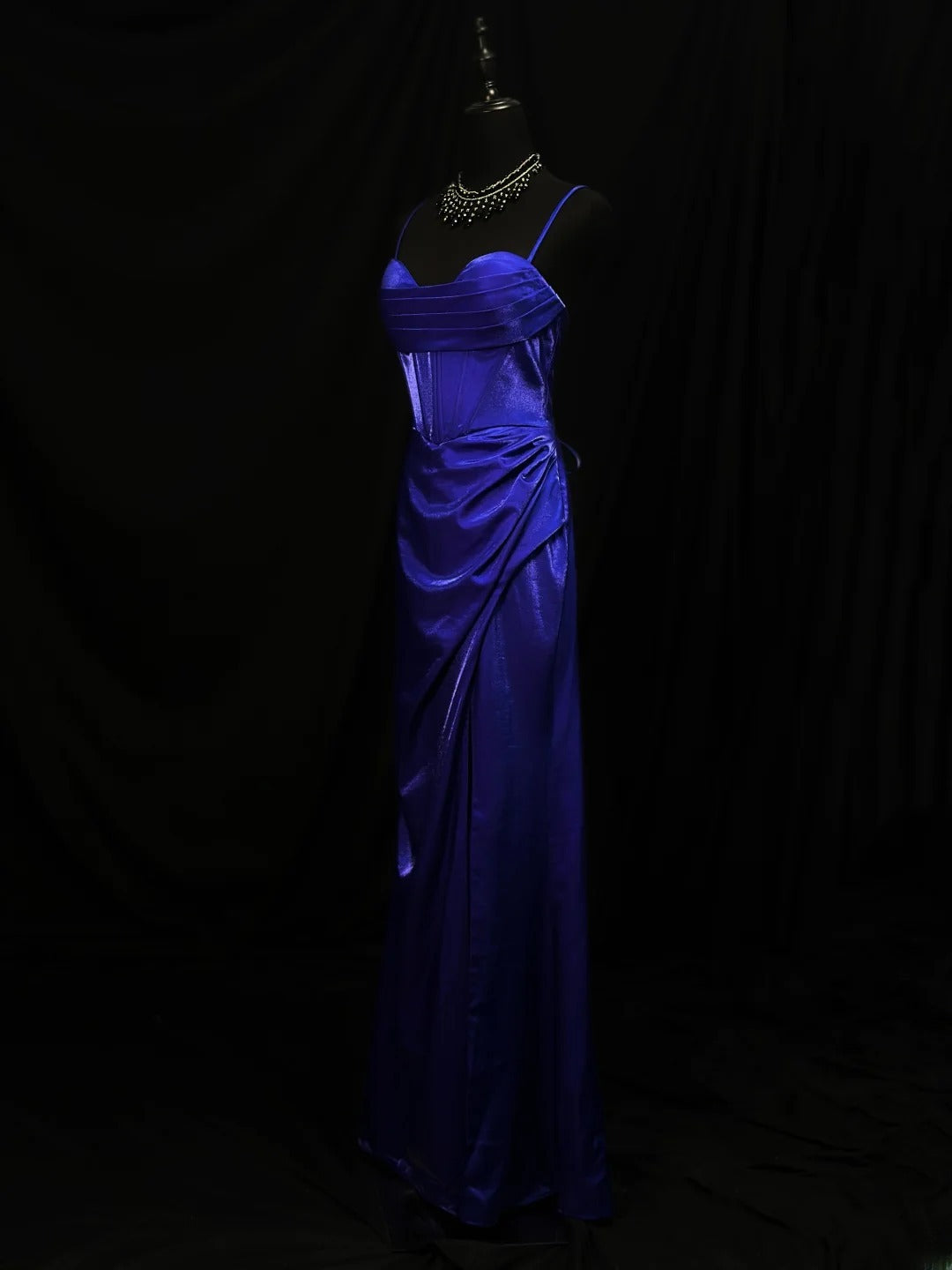 Modest Prom Dresses Mermaid Spaghetti Strap Royal Blue With Split Long Night Evening Formal Outfits RB6118