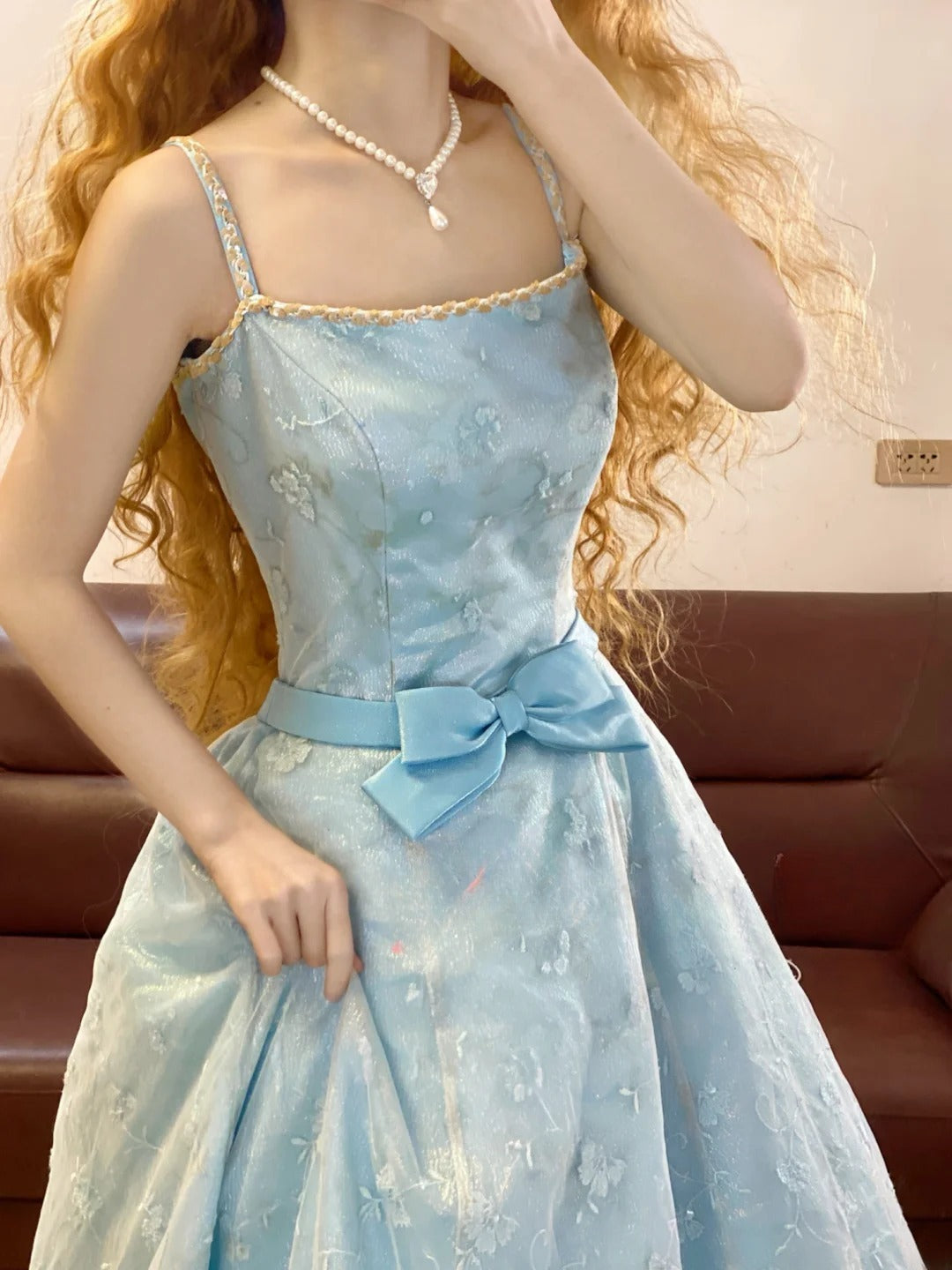 Prom Dress Elegant Ball Gown Blue Floor Length Formal Evening Gown for Women Graduation Party RB9326