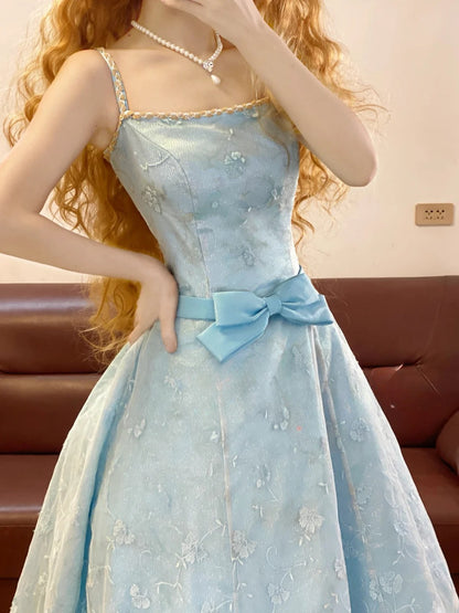 Prom Dress Elegant Ball Gown Blue Floor Length Formal Evening Gown for Women Graduation Party RB9326