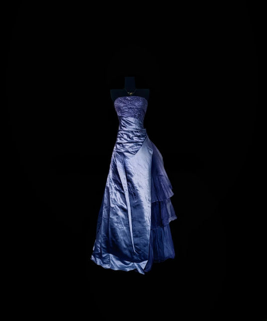 Lila Abschlussballkleid Inspo A-Linie trägerlos mit Perlenbesatz dezent langes formelles Partykleid RB9995