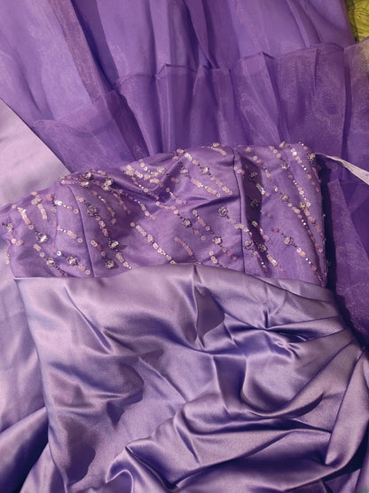Purple Prom Dress Inspo A line Strapless With Beading Modest Long Formal Party Gown RB9995