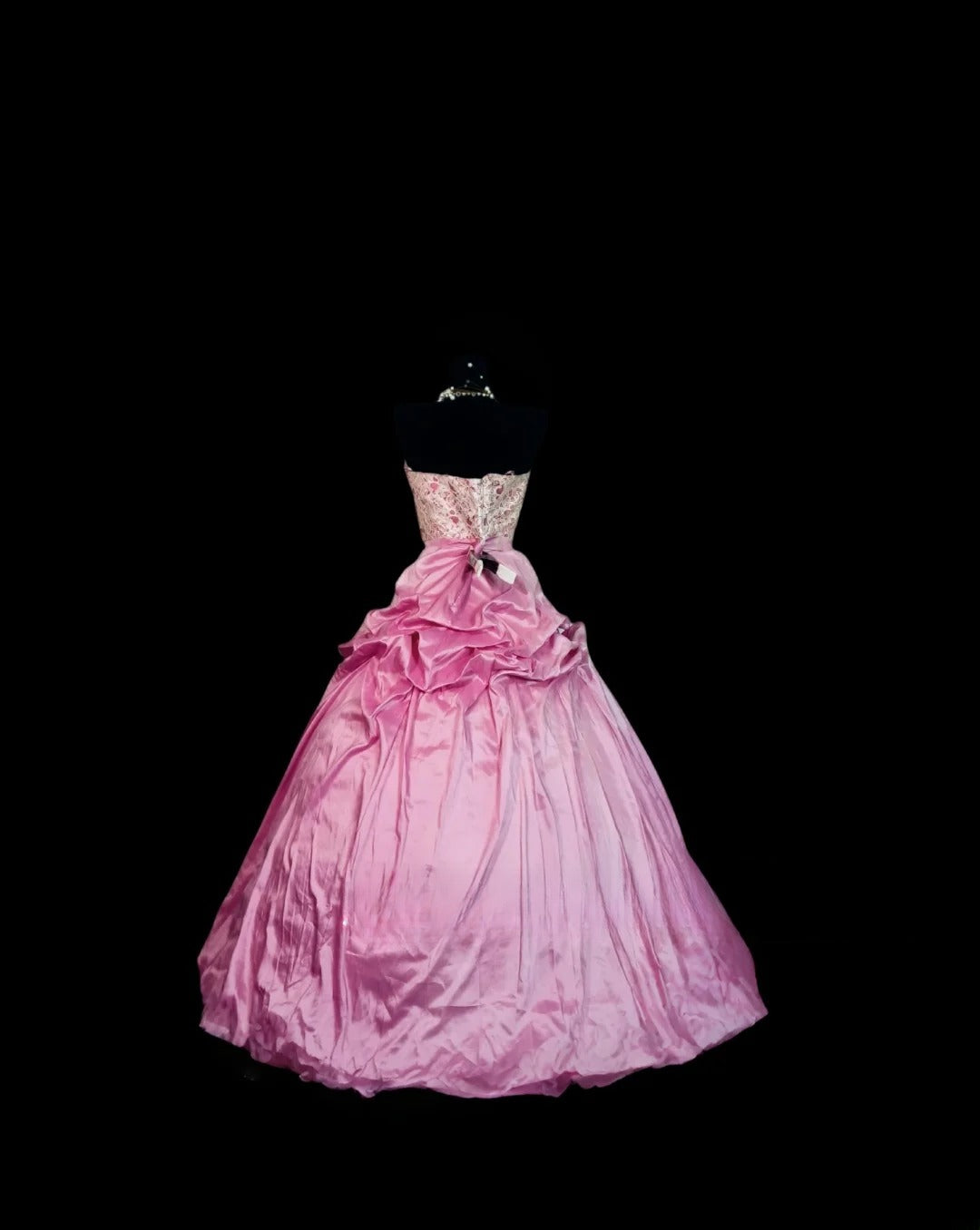 Sweet 16 Dress Pink Strapless Sleeveless Ball Gown With Lace Sweet Sixteen Dress RB9997