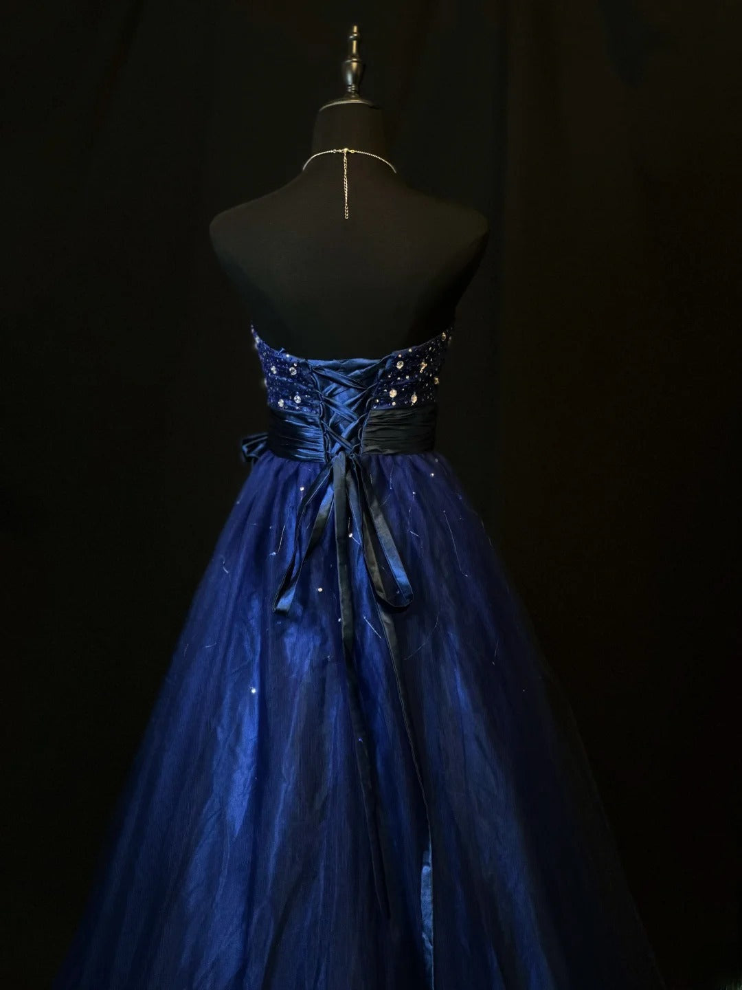 Modest Prom Dresses Ball Gown Sweetheart Royal Blue With Silver Beading Long Night Evening Formal Outfits RB6123