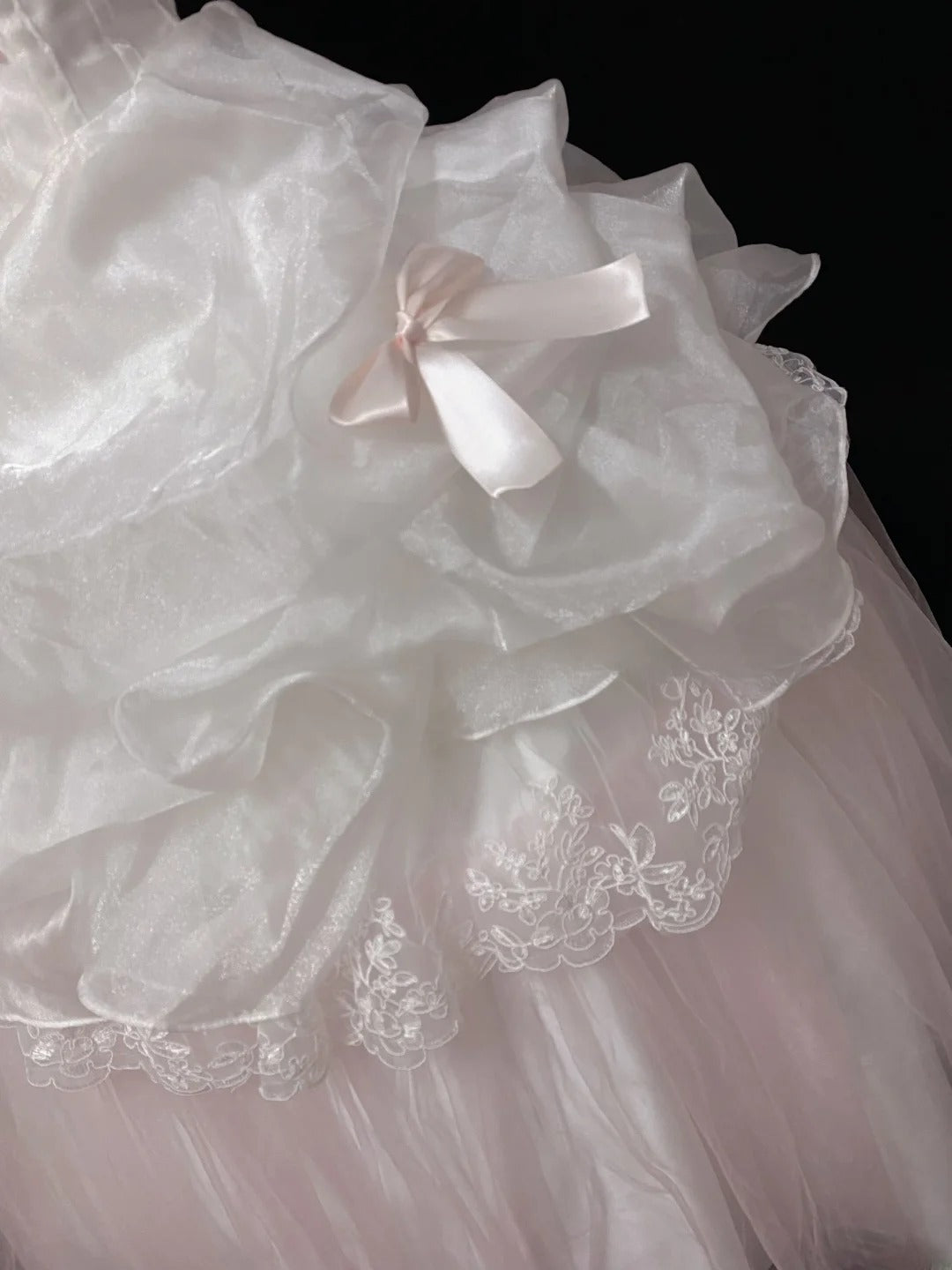 Ethereal Prom Ball Gowns Strapless Pink Tulle Poofy Long With Tiered Layers Quince Dress inspo Quinceanera Dresses Vestidos De 15 anos RB7732
