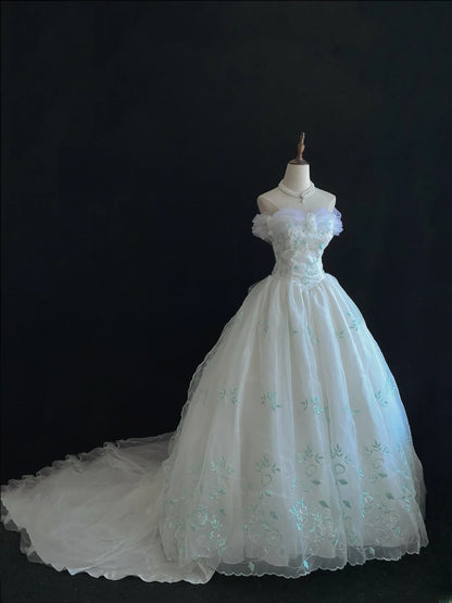 Ethereal Prom Ball Gowns Off The Shoulder Tulle Poofy Long With Embroidery Quince Dress inspo Quinceanera Dresses Vestidos De 15 anos RB7734