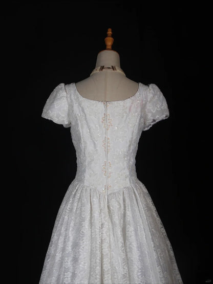 Robes de mariée à manches courtes en dentelle, tailles petites et grandes, pour mariage civil ou cérémonie de plage (AS286)