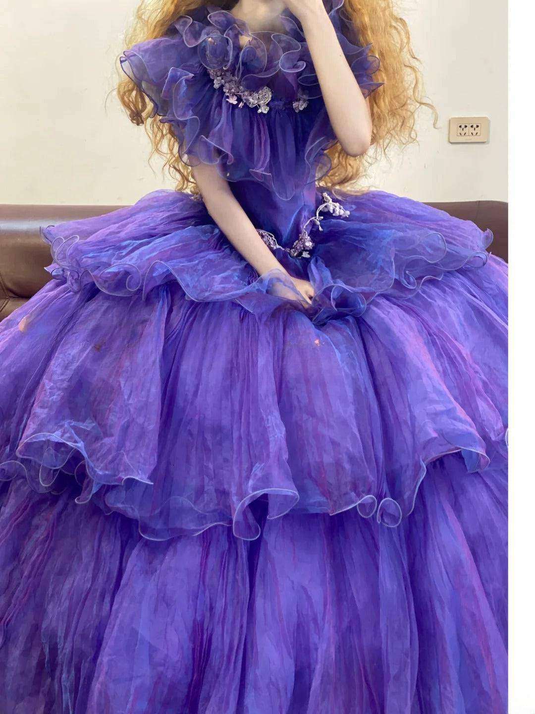 Tulle Sweet 16 Dress Off The Shoulder Purple With Layers Ball Gown Sweet Sixteen Formal Party Gown RB9339