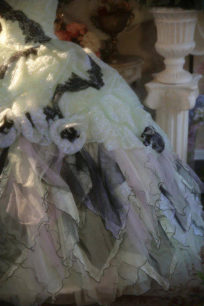 Ball Gown Mint Green Tulle Sweet 16 Dress With Tiered 3D Flowers Sweet Sixteen Princess Dress RB9345