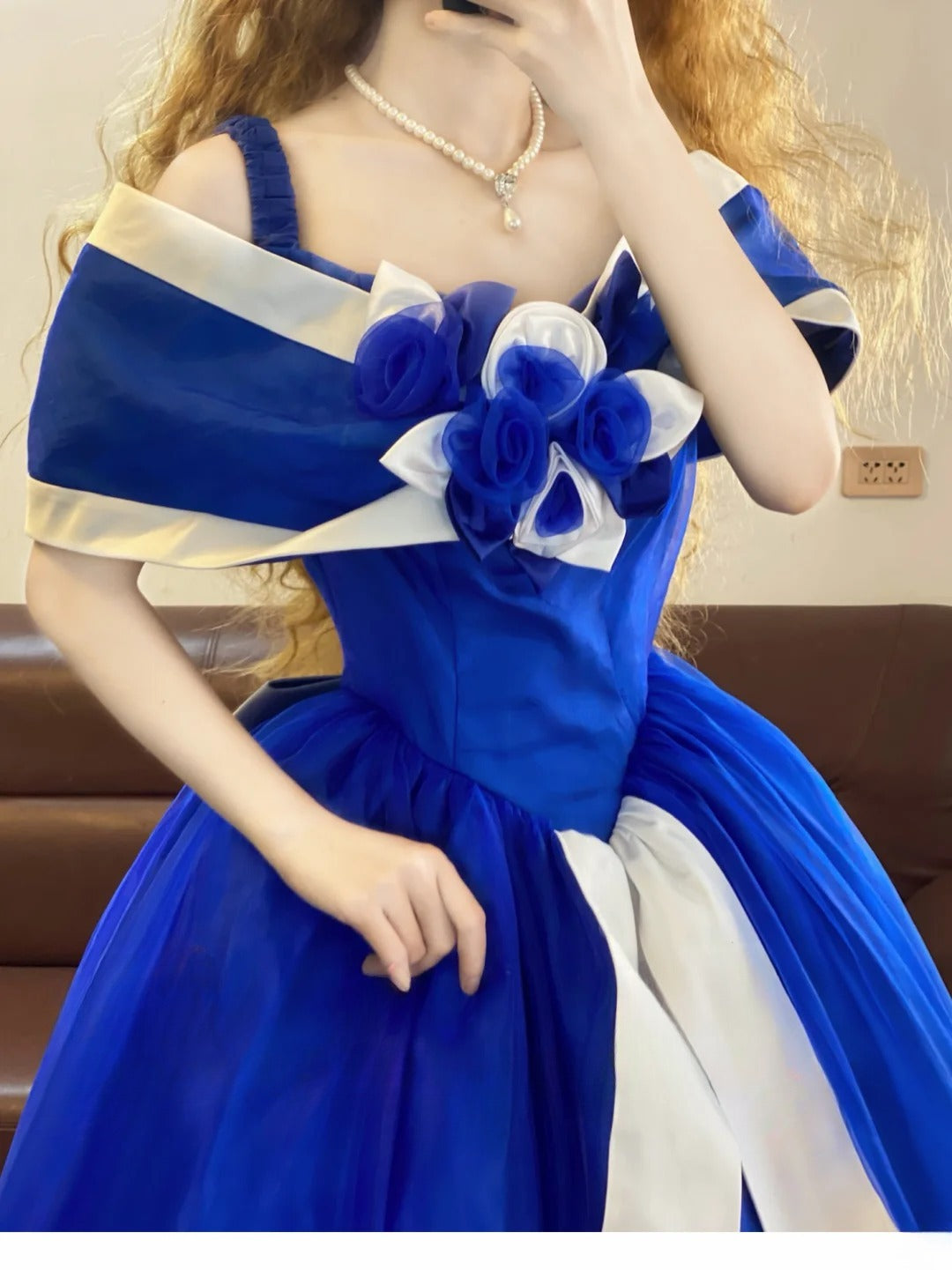 Prom Dress Elegant Ball Gown Straps Royal Blue Formal Evening Gown for Women Graduation Party RB9346