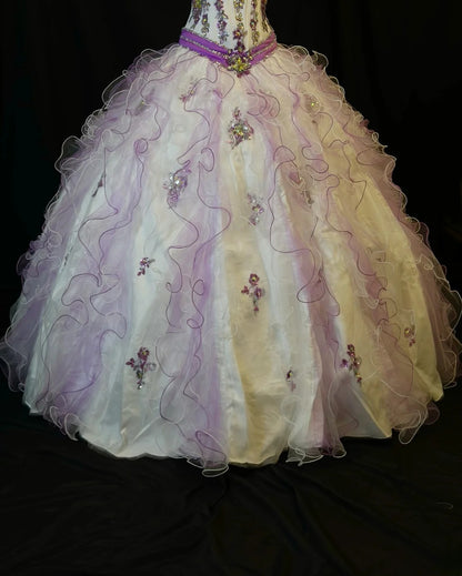 Pretty Ball Gown Strapless Lilac Tulle With Jacket Fitted Corset Back Long 15 Quinceanera Dresses Photo Ideas Formal Outfit RB6142