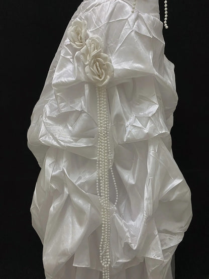 Beautiful A Line Spaghetti Straps Taffeta With Long Taffeta Groom Bride Gown Bridal Dress Modest Wedding Dresses RB7752
