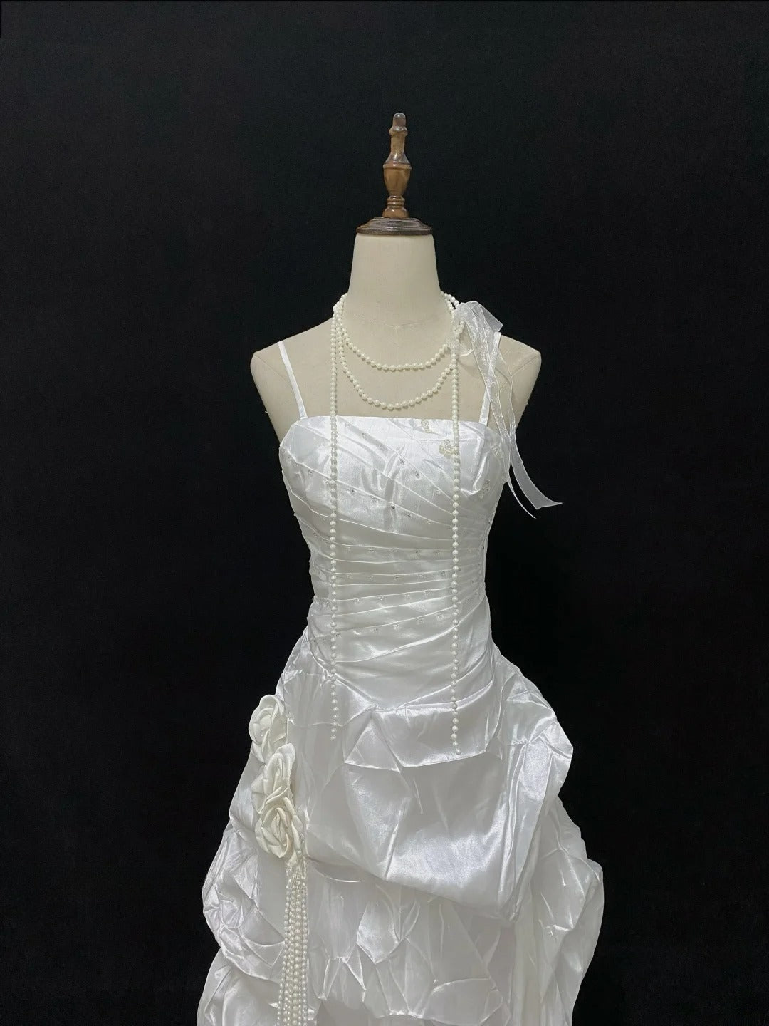 Beautiful A Line Spaghetti Straps Taffeta With Long Taffeta Groom Bride Gown Bridal Dress Modest Wedding Dresses RB7752