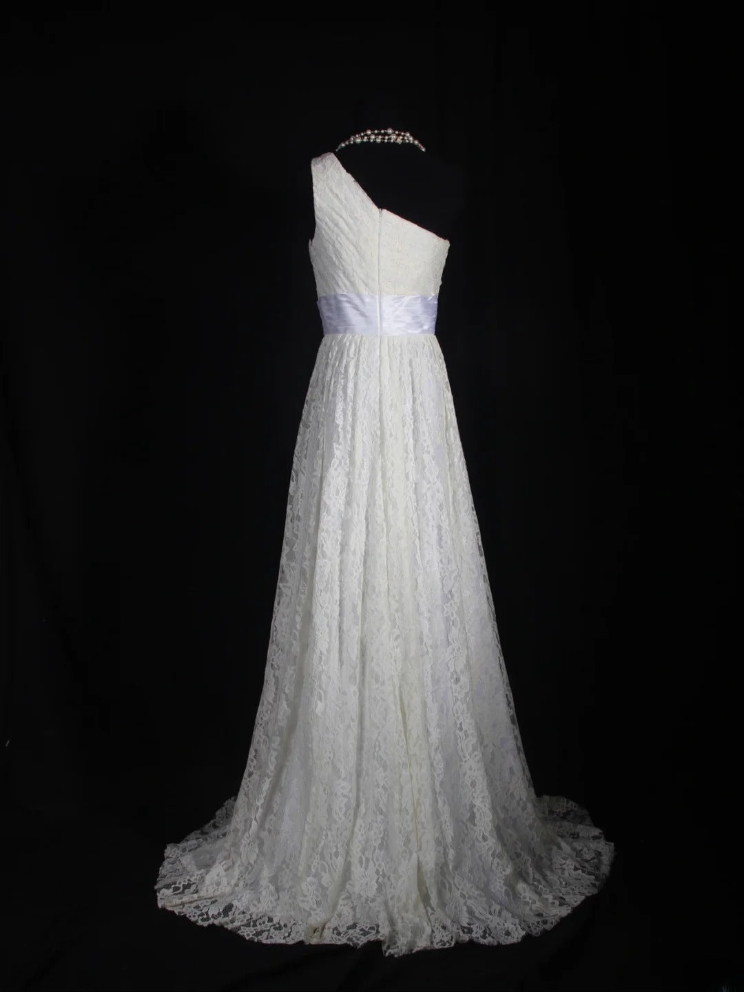 Retron 1950s Wedding Dresses for Bride A line One Shoulder With Silver Beads Lace Petite/Plus Size Bridal Gowns Civil Wedding for Beach Wedding AS304