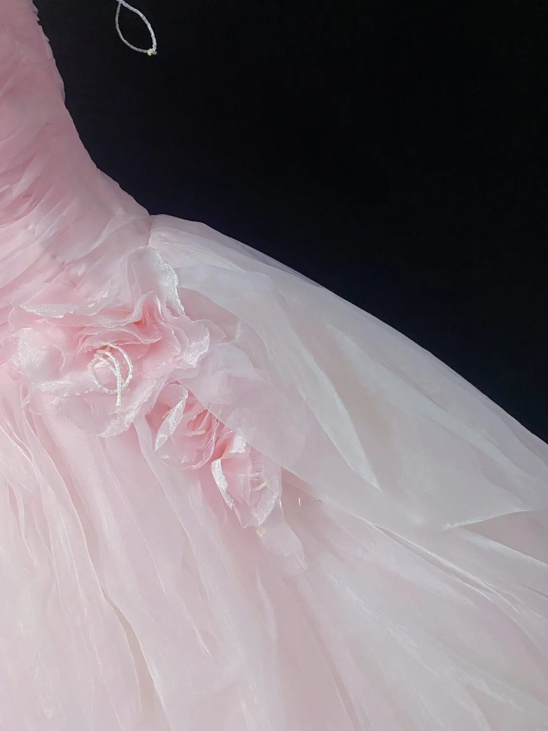 Fairytale Ball Gowns Off The Shoulder Pink Tulle Poofy Long With 3D Flowers Quince Dress inspo Quinceanera Dresses Vestidos De 16 anos RB7754