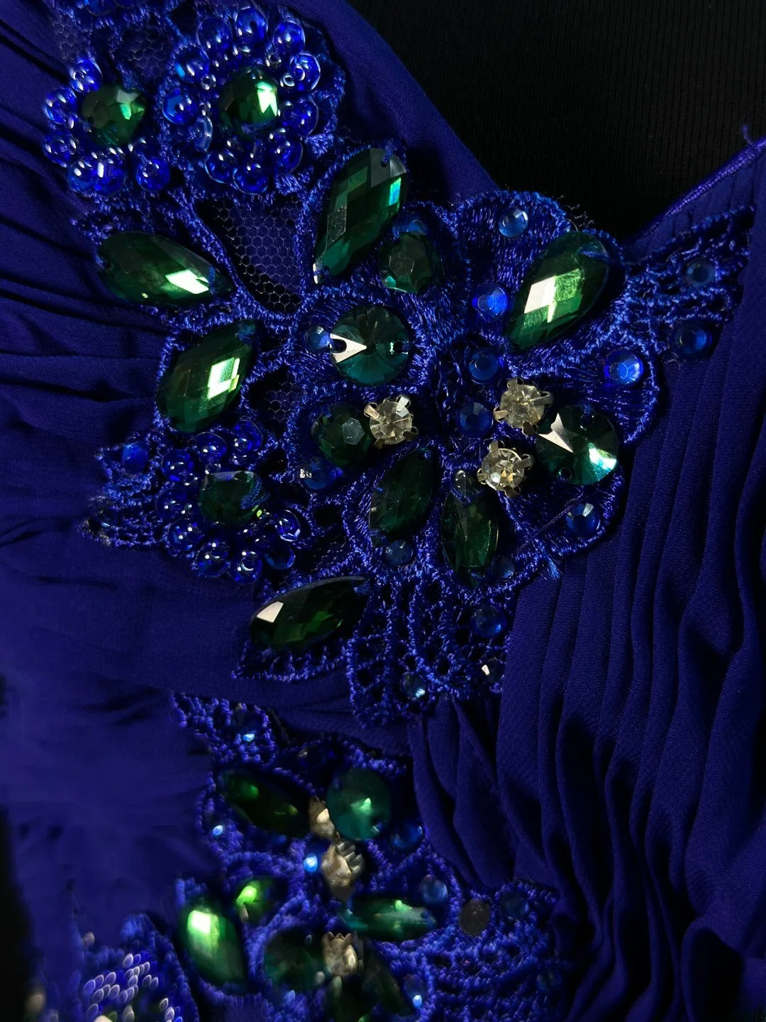 Modest Prom Dresses A line Off The Shoulder Royal Blue Chiffon With Beading Long Night Evening Formal Outfits RB6146