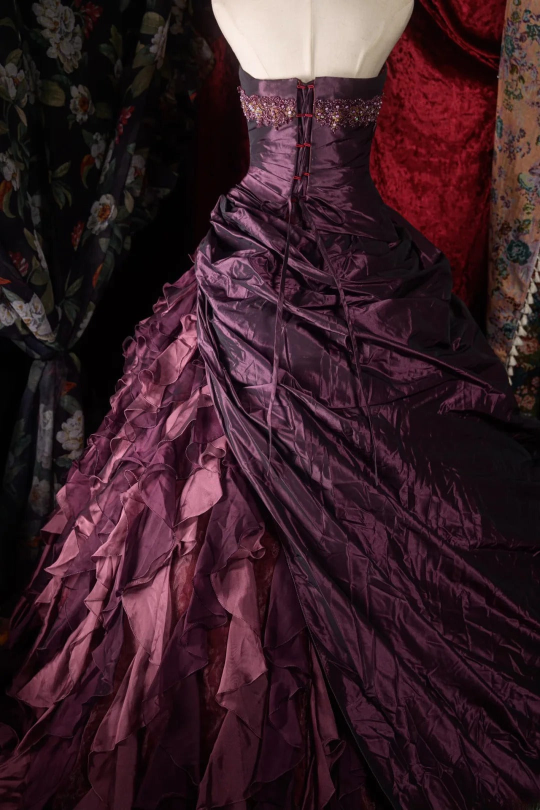 Cute Ball Gown Formal Events Sweetehart Purple Taffeta With Tiered Quince Dress Quinceanera Dresses Birthday Outfits RB8544