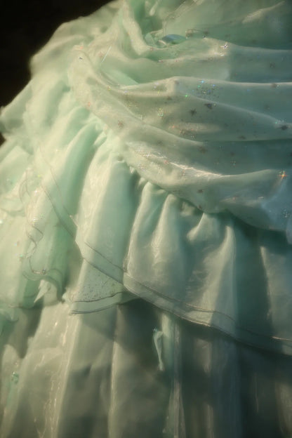 Prom Dress Elegant Ball Gown Strapless Mint Green With Tiered Formal Evening Gown for Women Graduation Party RB9359