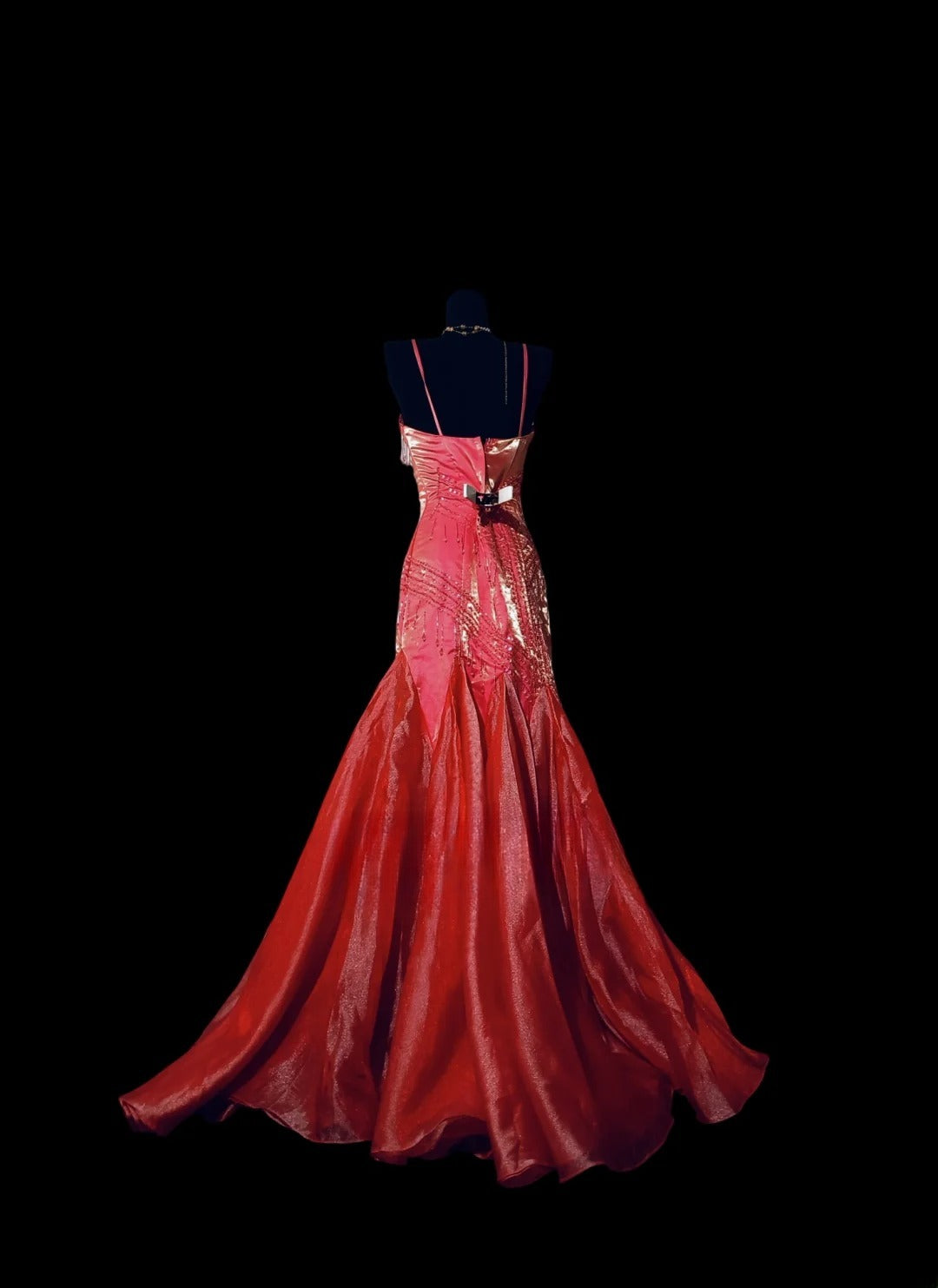 Hot Pink Prom Dress Inspo Mermaid Spaghetti Straps With Beaded Modest Long Formal Party Gown RC0014