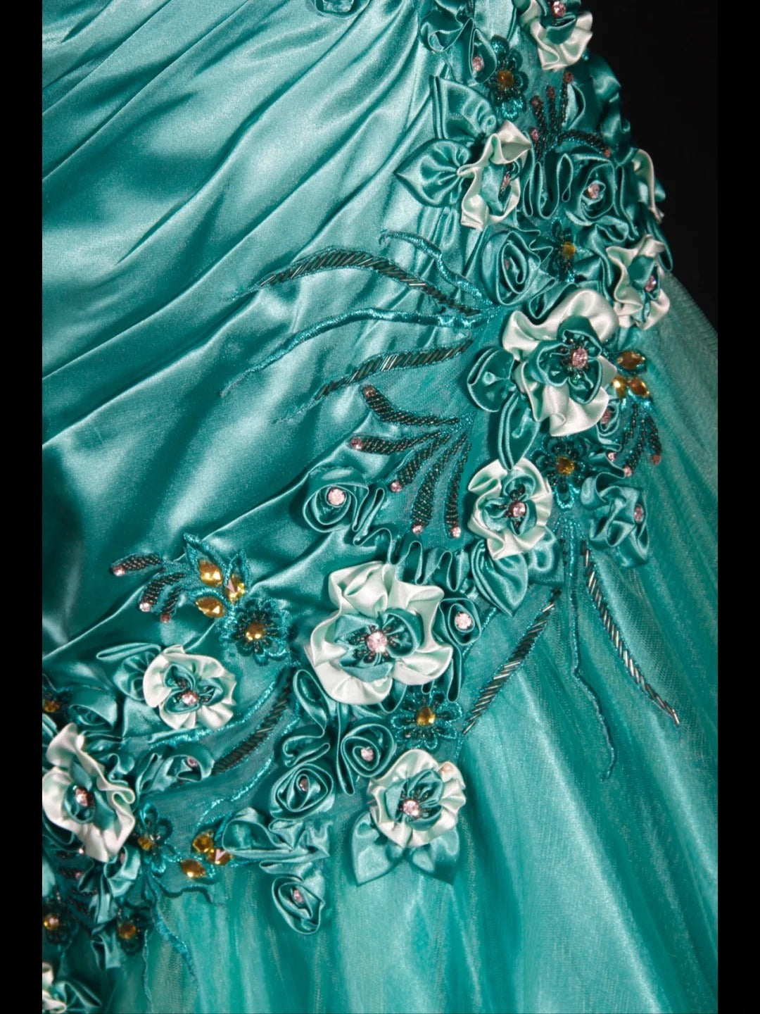 Robe de bal longue vintage sirène années 90, bretelles spaghetti, satin bleu à fleurs et perles, inspiration pour une tenue de 20e anniversaire, robe de soirée AS312