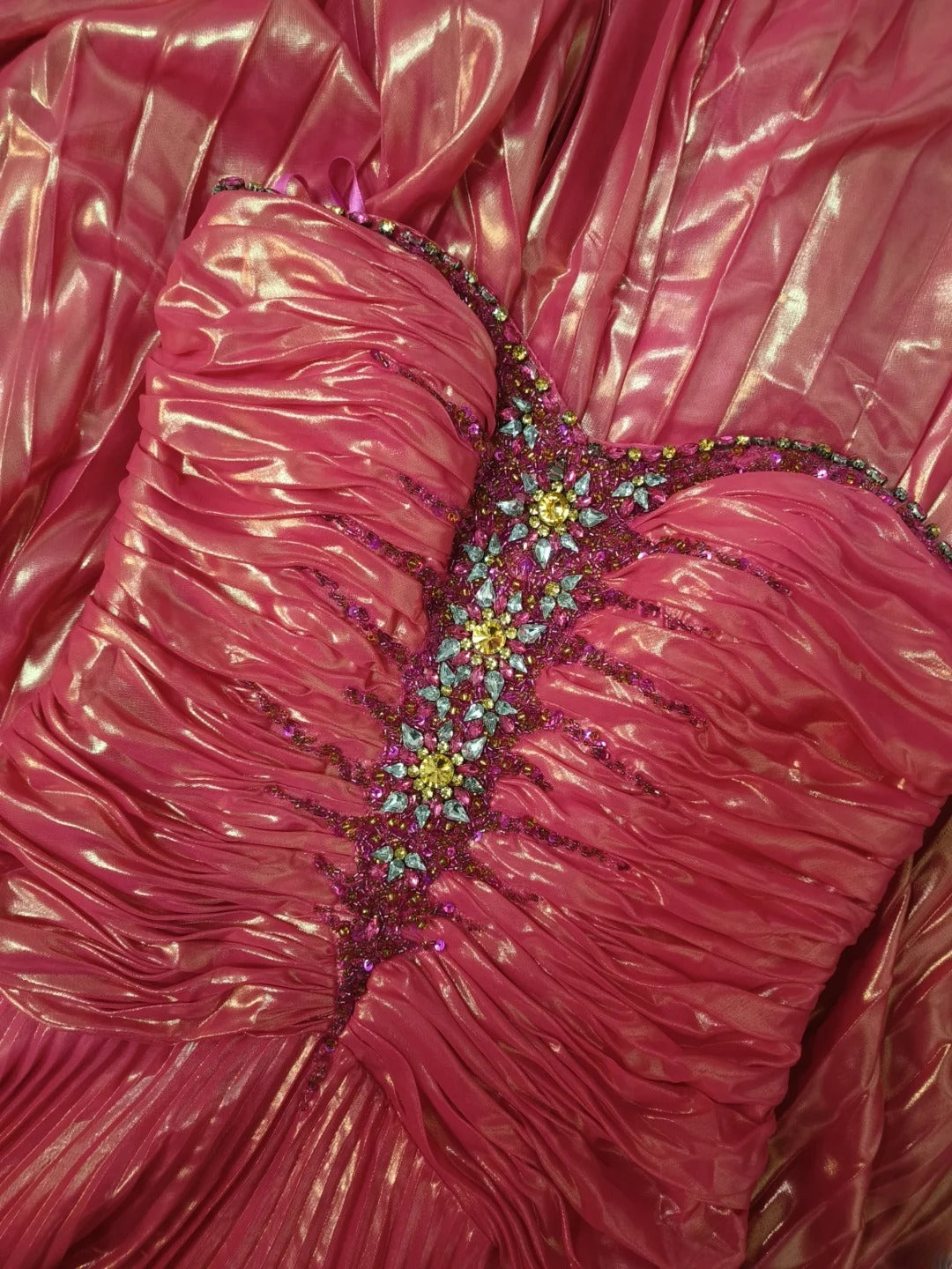 Hot Pink Prom Dress Inspo A line Sweetheart With Beaded Modest Long Formal Party Gown RC0019