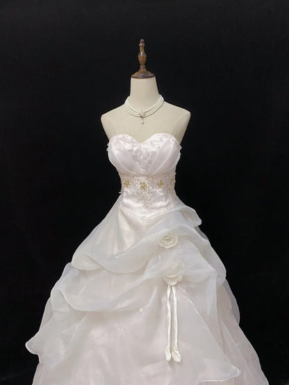 Sweet Ball Gowns Strapless Light Pearl Pink Poofy Long With Lace Appliqued Quince Dress inspo Quinceanera Dresses Vestidos De 16 anos RB7769