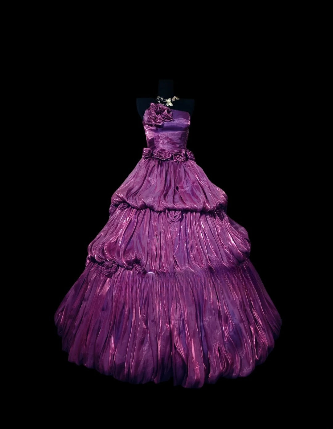 Cute Sweet 16 Dress Strapless Purple Tiered Ruffled Ball Gown Sweet Sixteen Dress RC0020