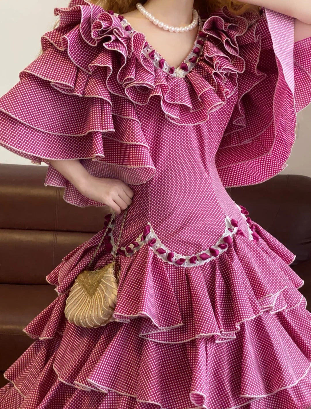 Ball Gown V Neck Pink With Sleeves Sweet 16 Dress Sweet Sixteen Princess Dress RB9370