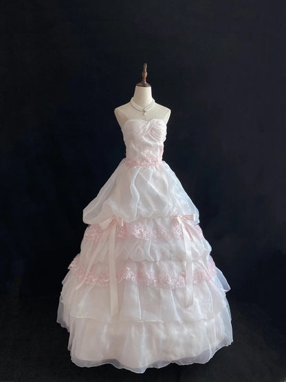 Sweet Ball Gowns Sweetheart Light Pink Poofy Long With Lace Appliqued Quince Dress inspo Quinceanera Dresses Vestidos De 16 anos RB7770