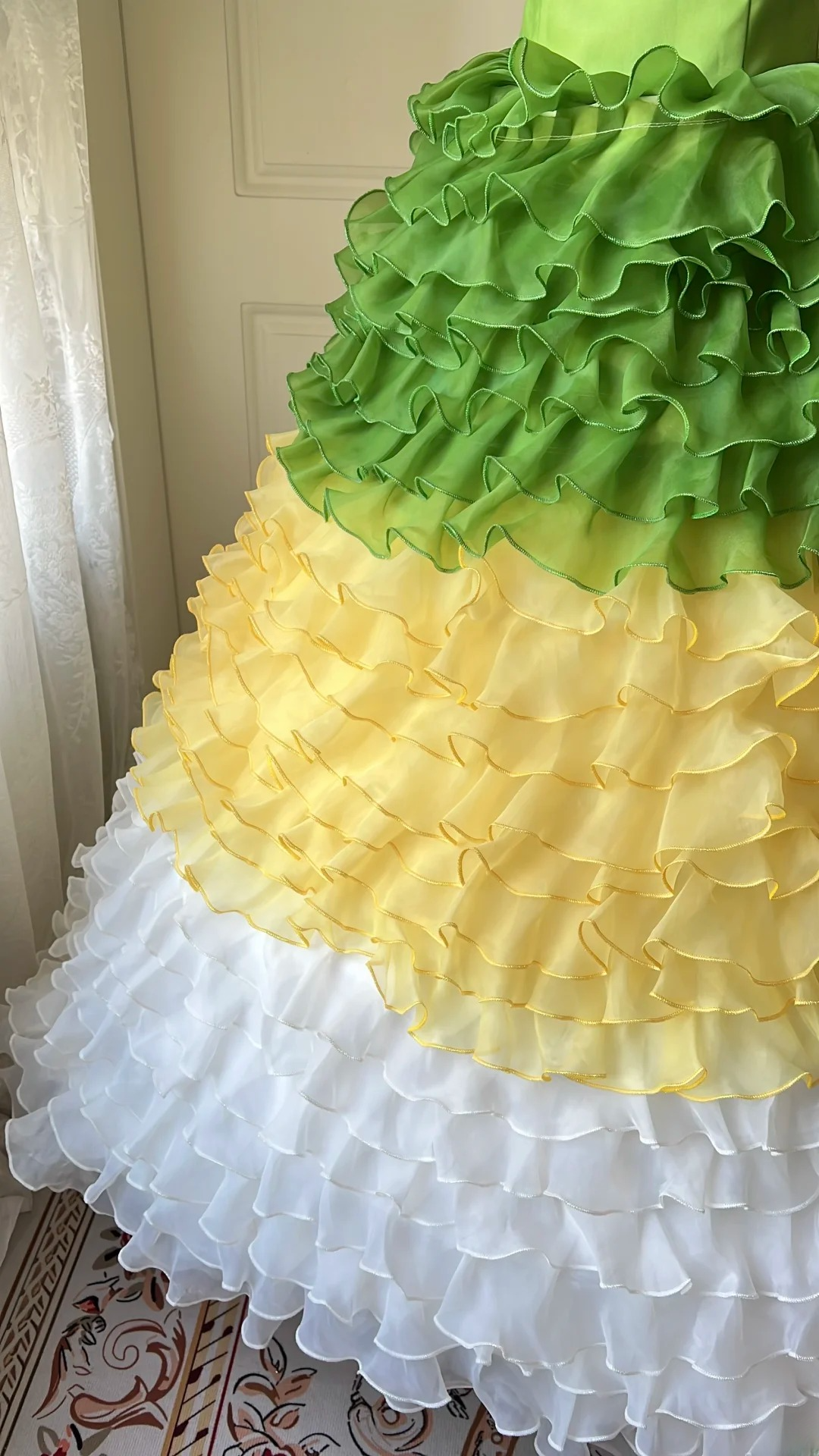Sweet 15 Quinceanera Dress Ball Gown Strapless Multi Colors Green Yellow White Long 16th Birthday Outfits RC0649