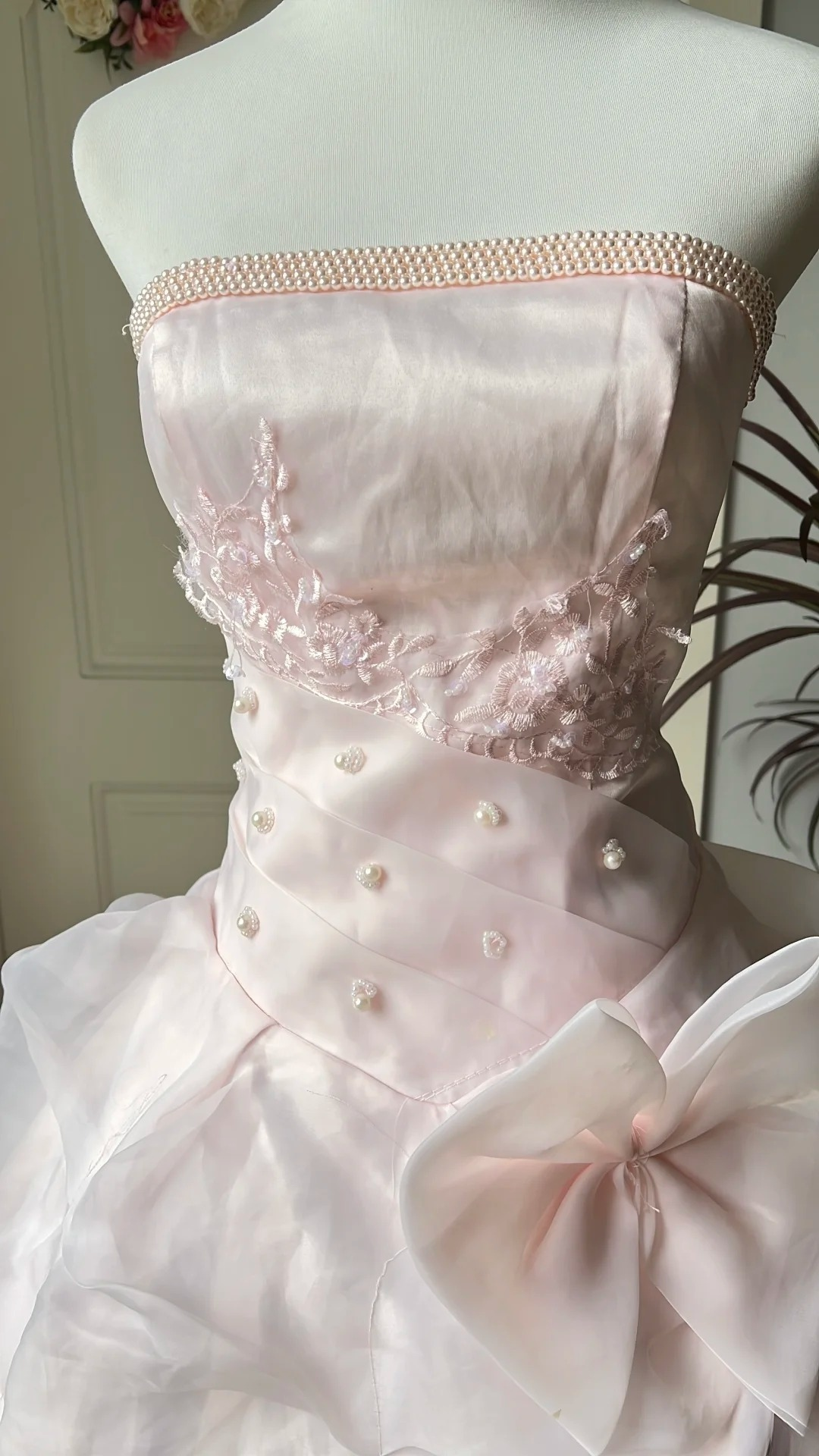 Pretty Sweet 16 Dress Long Strapless Pink With Beading Appliques Ball Gown Sweet Sixteen Party Birthday Dresses RC0650