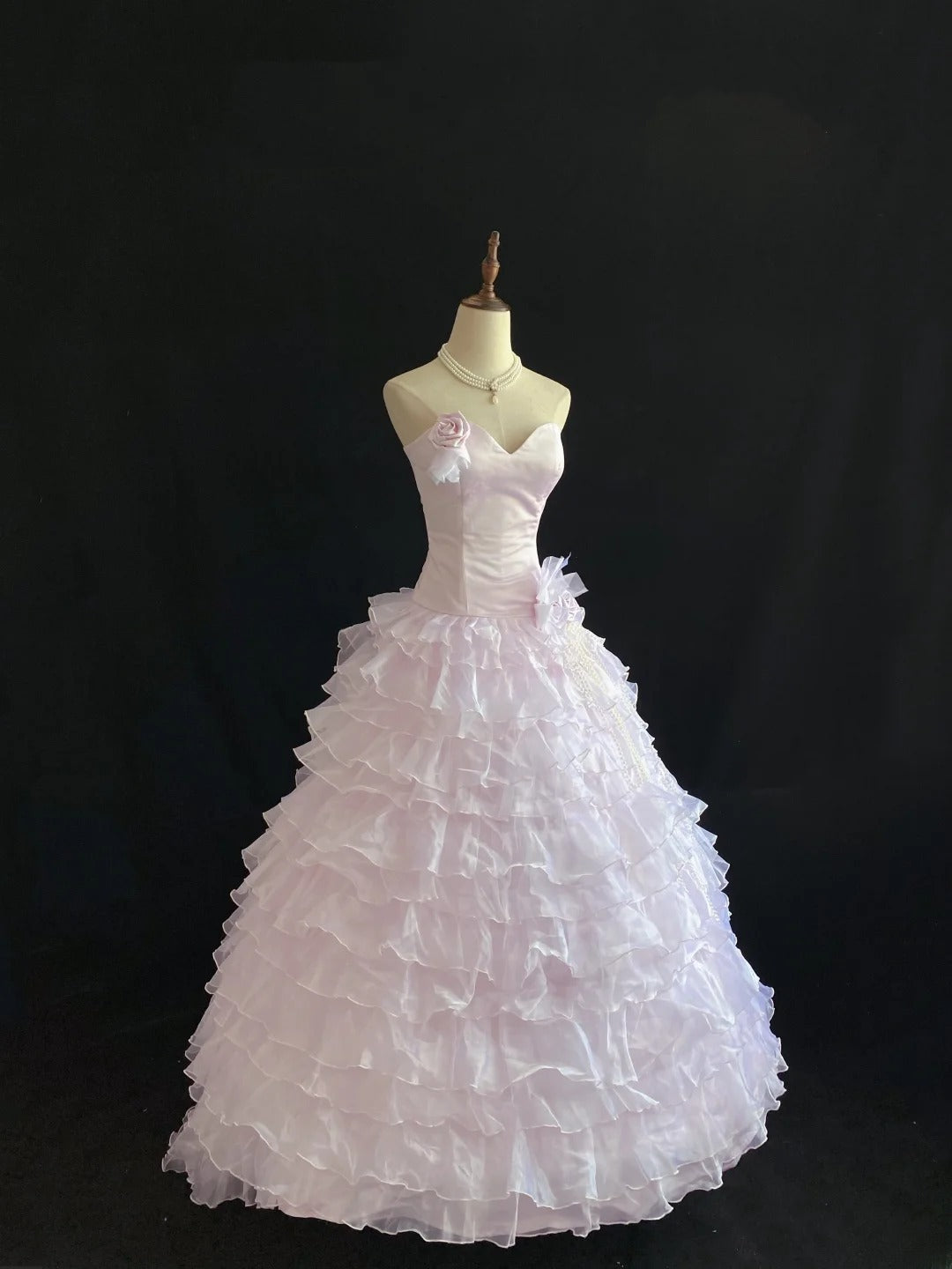 Sweet Ball Gowns Sweetheart Pink Poofy Long With Tiered Layers Quince Dress inspo Quinceanera Dresses Vestidos De 16 anos RB7772
