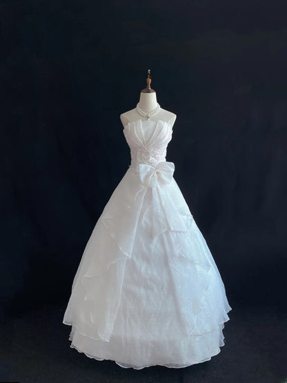Sweet Ball Gowns Strapless White Poofy Long With Pearls Quince Dress inspo Quinceanera Dresses Vestidos De 16 anos RB7774