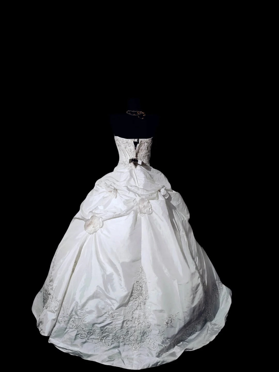 Cute Sweet 16 Dress Strapless White Flowers Ruffled Ball Gown Sweet Sixteen Dresses RC0023