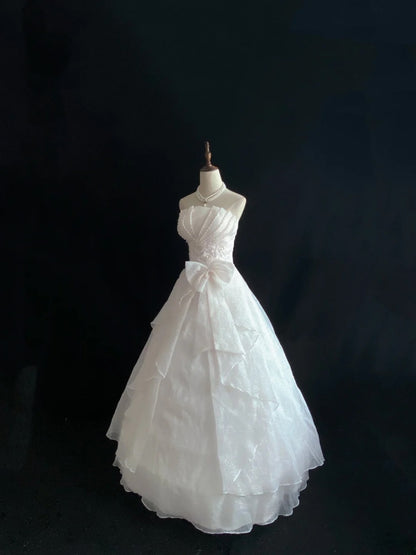 Sweet Ball Gowns Strapless White Poofy Long With Pearls Quince Dress inspo Quinceanera Dresses Vestidos De 16 anos RB7774
