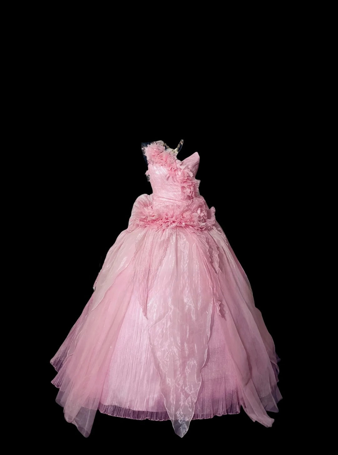 Tulle Sweet 16 Dress, Pink Ball Gown Long Sweet Sixteen Party Gown RC0024