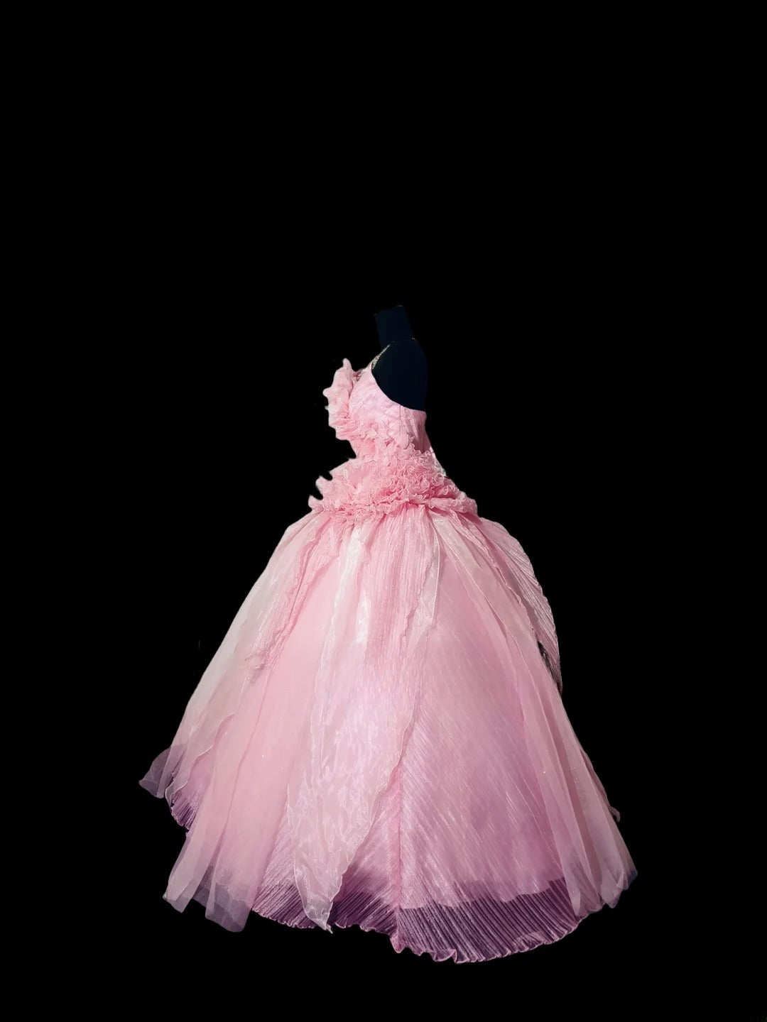 Tulle Sweet 16 Dress, Pink Ball Gown Long Sweet Sixteen Party Gown RC0024