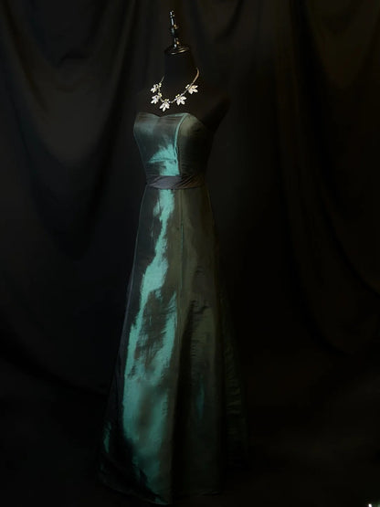 Vintage 80s Prom Dresses Mermaid Sweetheart Dark Green Taffeta Party Gown Formal Outfits RB6163