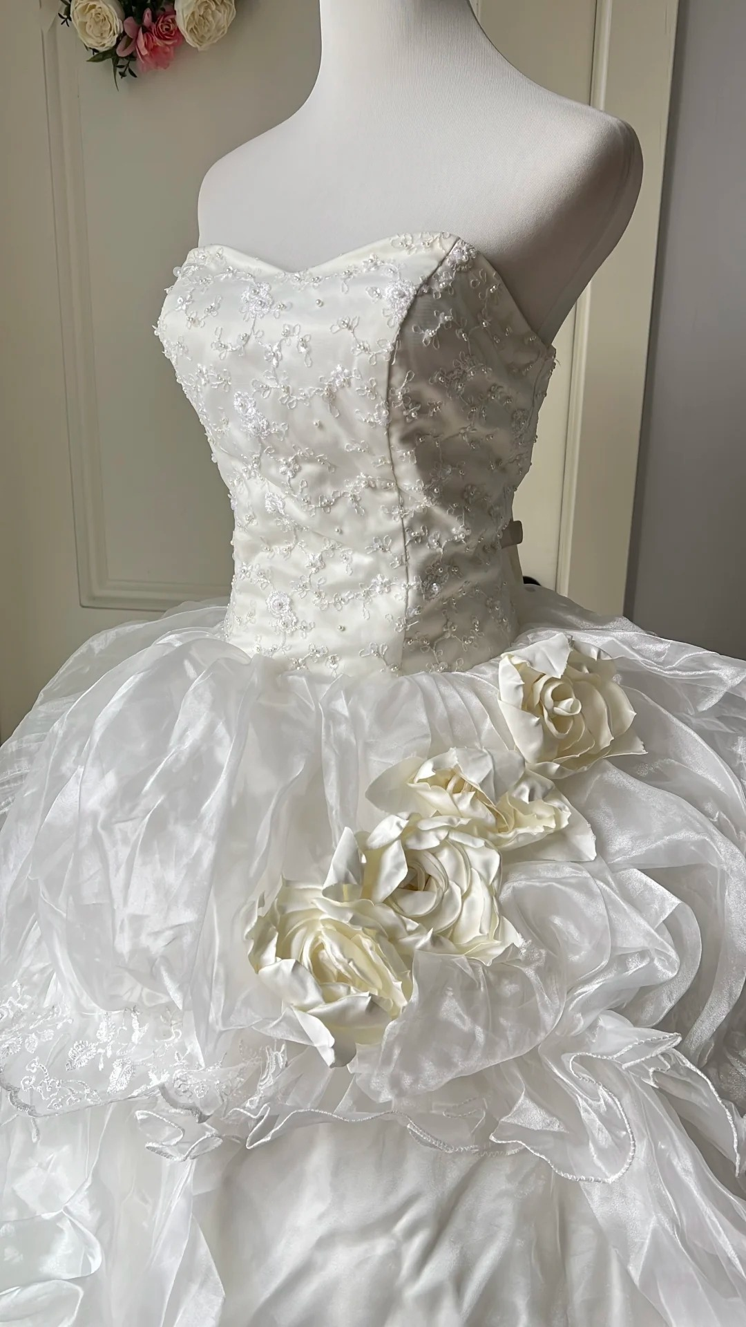 Timeless Wedding Dress Ball Gown Sweetheart Tulle White With Tiered Layers Long Bridal Gown RC0658