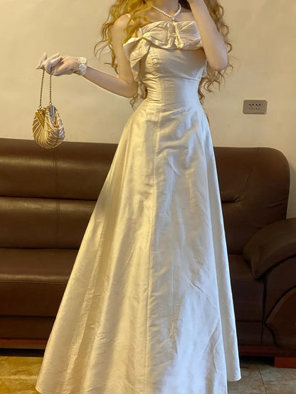 Prom Dress Elegant A line Spaghetti Straps Satin Formal Evening Gown for Graduation Party RB9379