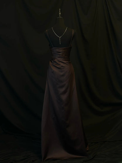 Vintage Prom Dresses Mermaid Spaghetti Strap Satin With Beading 1950s Retro Classy Long Party Formal Outfits RB6170
