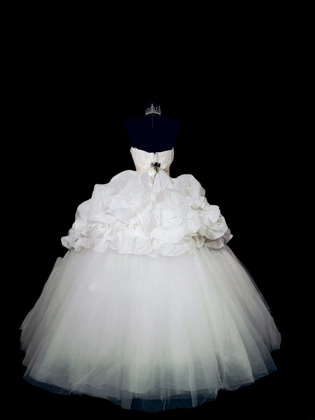 White Sweetheart Tulle Ball Gown Quinceanera Dress, Sweet 15 Birthday Formal Dress RC0045