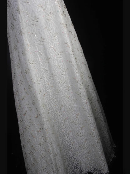 Brautkleider im Retro-Stil der 1950er Jahre: A-Linie, Spaghettiträger, silberne Perlen, Spitze, auch in kleinen Größen erhältlich, für standesamtliche Trauungen und Strandhochzeiten (Modell AS335).