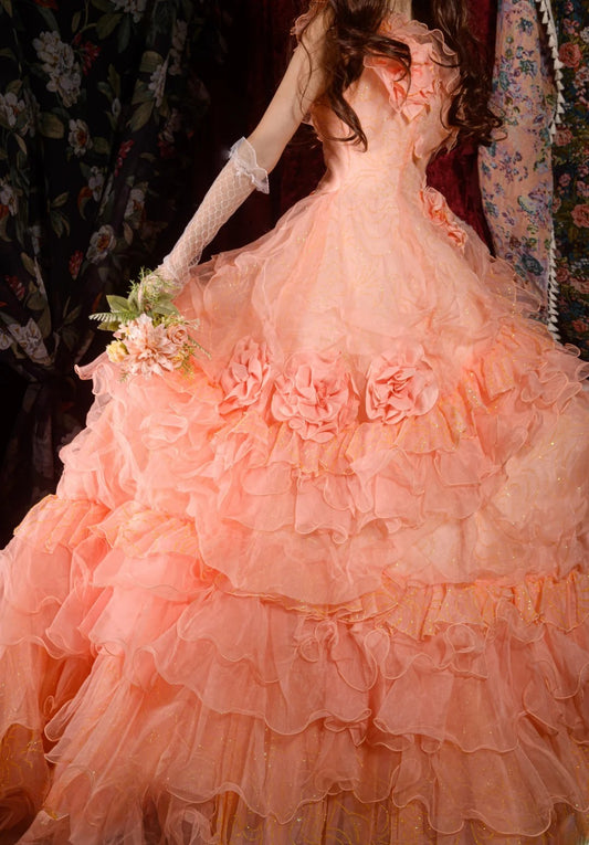 Timeless Ball Gown Formal Events One Shoulder Pink With 3D Flowers Quince Dress Long Quinceanera Dresses Birthday Outfits RB8565