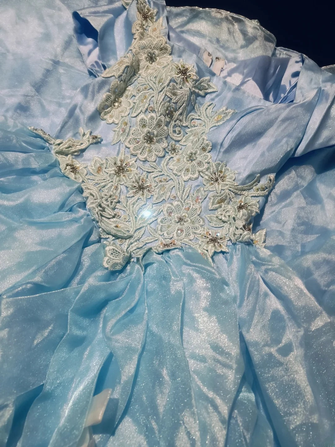 Blue Square Neck Ball Gown Quinceanera Dress, Sweet 15 Birthday Formal Dress RC0046