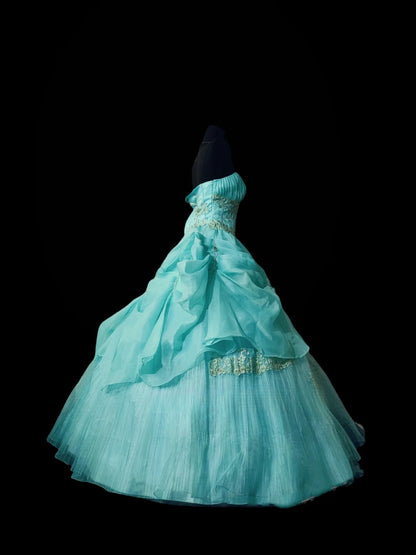Blue Strapless Tulle Sweet 16 Dress Ball Gown Sweet Sixteen Dresses RC0047