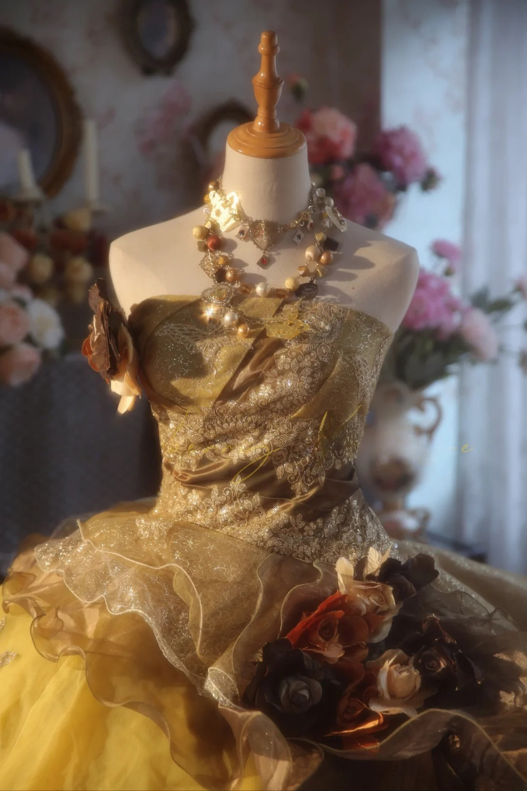 Plus Size Sweet 16 Dress Ball Gown Strapless Gold Yellow Tulle Sweet Sixteen Formal Gown RB9388