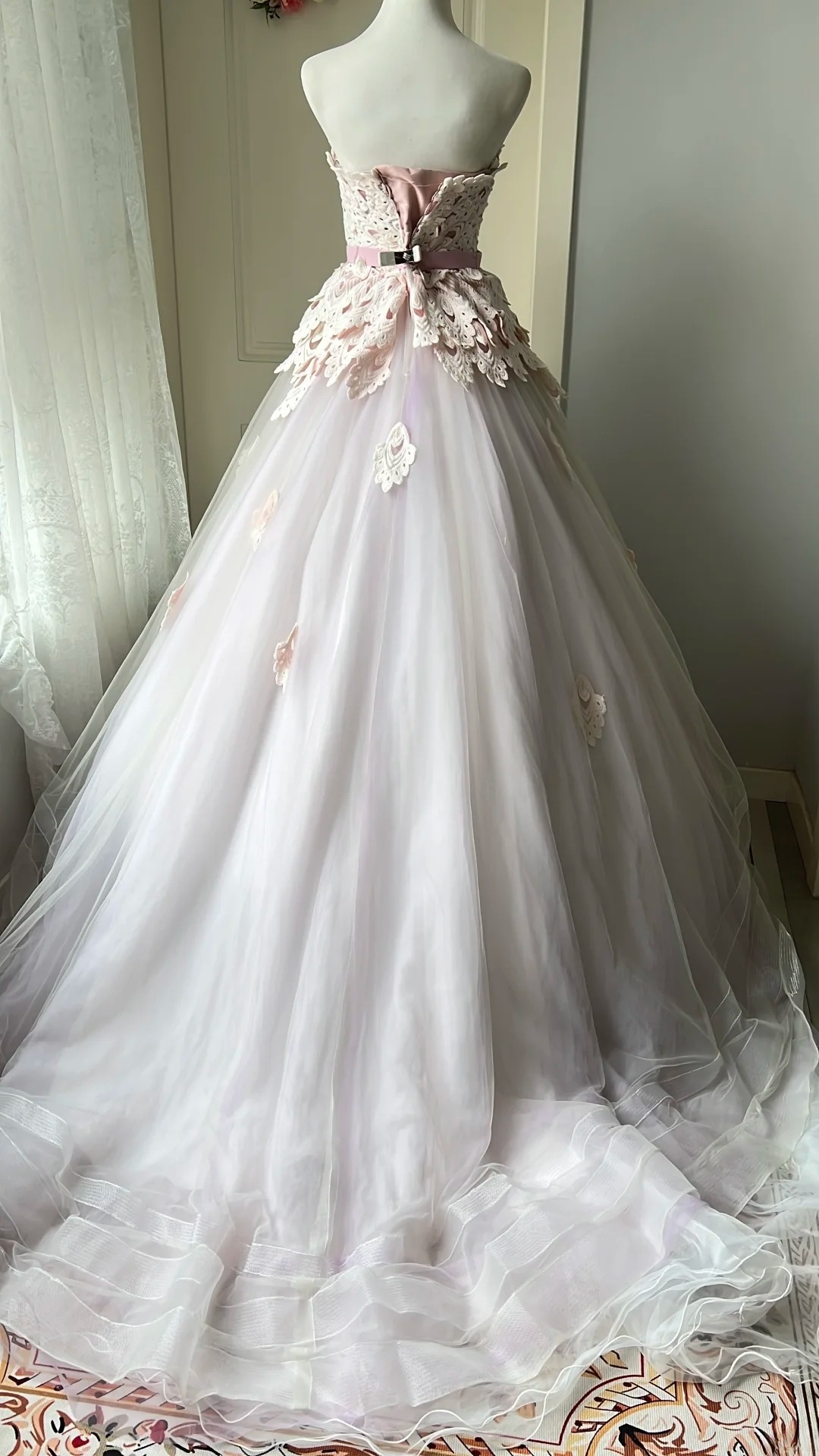 Pretty Sweet 16 Dress Long Strapless Lilac With Lace Ball Gown Sweet Sixteen Party Birthday Dresses RC0668