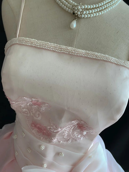 Elegant Ball Gown Straps Light Pink Poofy Long With Appliqued Lace Quince Dress inspo Quinceanera Dresses Sweet 15 16 Outfits RB7800