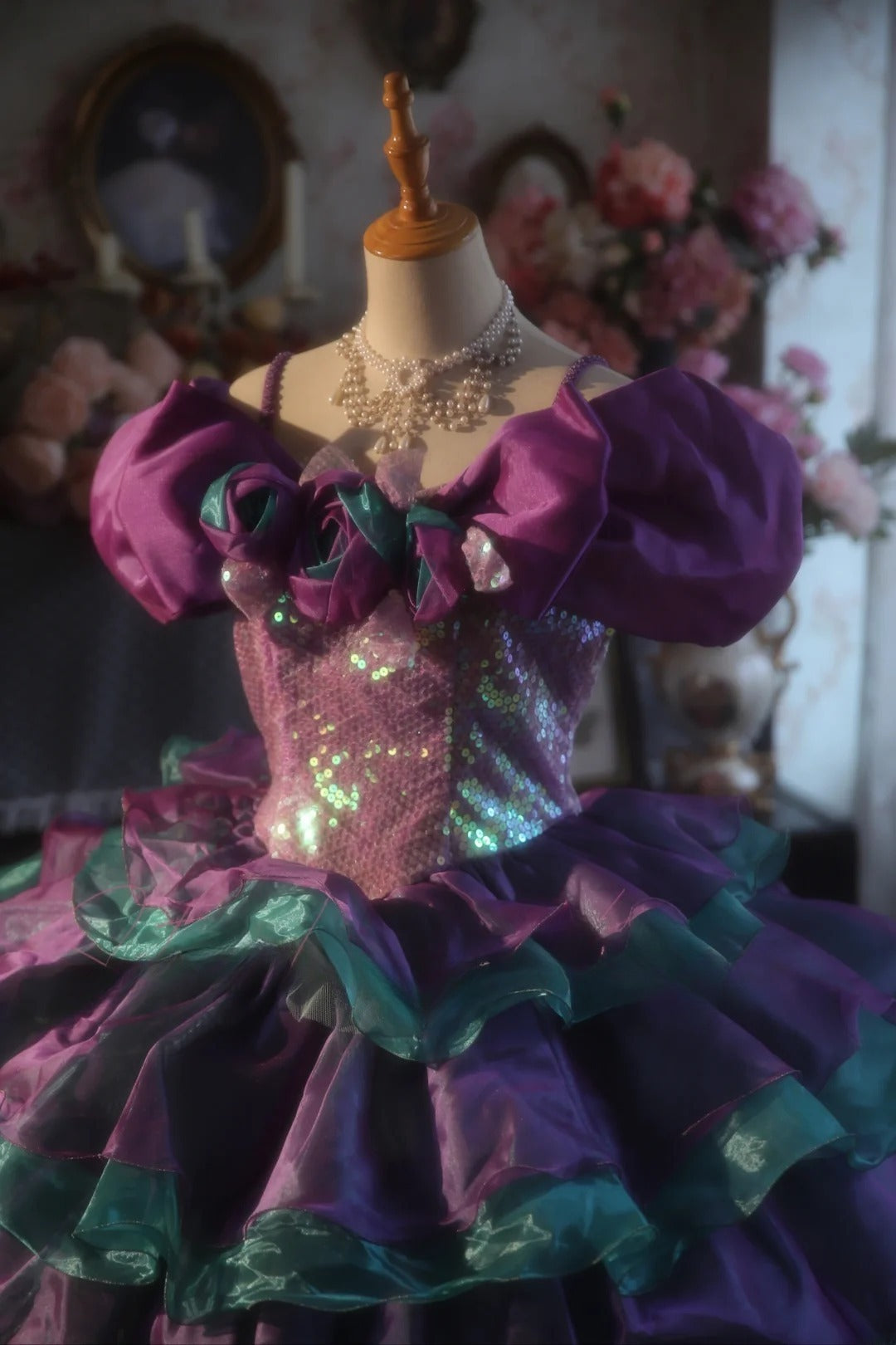 Grape Blue Sweet 16 Dress Ball Gown With Ruffled Tiered Sweet Sixteen Princess Dress RB9392